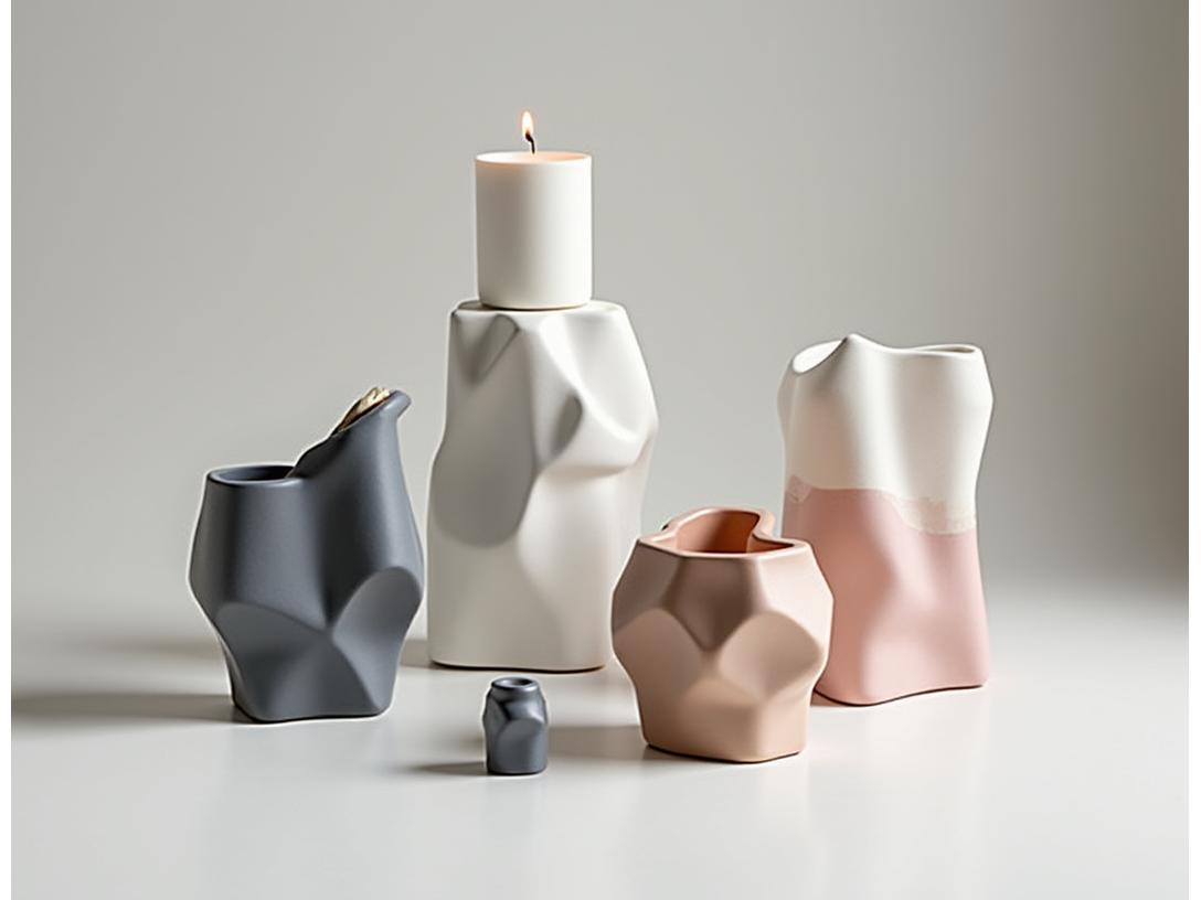Diseños de envases escultóricos para velas